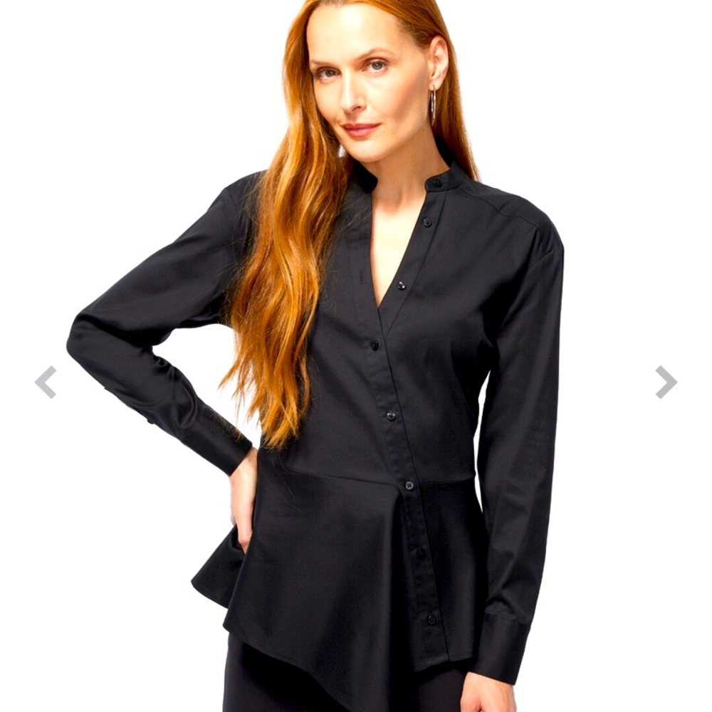 Chicos Black Label Poplin Peplum Shirt SOLD OUT - Picture 3 of 4